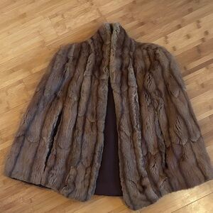 Chic Brown Fur Cape for Women